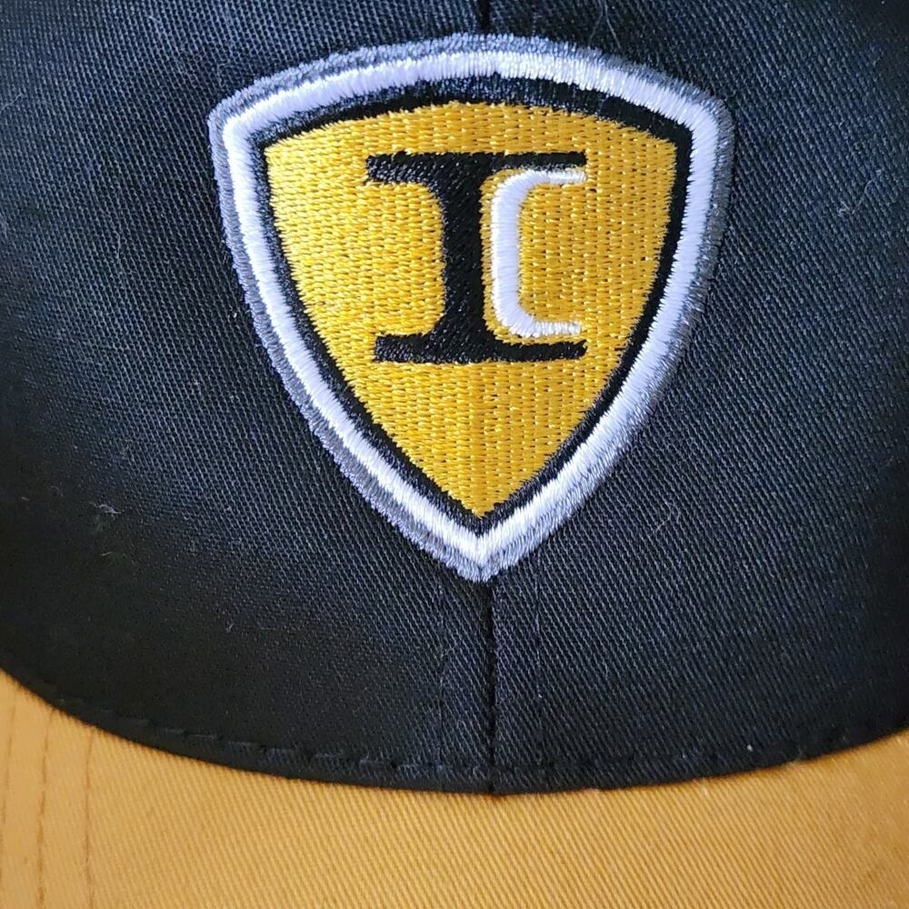 Nissun Cap Men's Baseball Hat Adjustable Black Gold Yellow Shield Logo - Picture 2 of 9